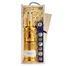 Buy & Send JJ Whitley Gold Artisanal Vodka 70cl & Truffles, Wooden Box