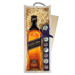 Buy & Send Johnnie Walker Black Label Whisky & Truffles, Wooden Box