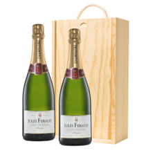Buy & Send Jules Feraud Brut Champagne 75cl Two Bottle Wooden Gift Boxed (2x75cl)