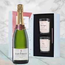 Buy & Send Jules Feraud Brut Champagne 75cl With Love Body & Earth 2 Scented Candle Gift Box
