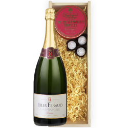 Buy & Send Jules Feraud Brut Champagne Magnum And Strawberry Charbonnel Truffles Magnum Box