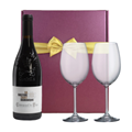 Buy & Send La Bastide, St Dominique Chateauneuf-de-Pape 75cl Red Wine & Wine Glasses Gift Box