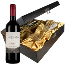 Buy & Send La Bonita Malbec 75cl Red Wine In Luxury Box With Royal Scot Wine Glass