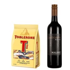 Buy & Send La Bonita Malbec Reserve 75cl Red Wine With Toblerone Tinys 248g