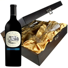 Buy & Send La Forge Merlot 75cl French Red Wine In Luxury Box With Royal Scot Wine Glass