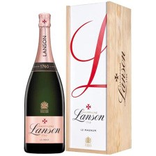 Buy & Send Magnum of Lanson Le Rose NV Champagne (1.5 litre) in Lanson Wood Box