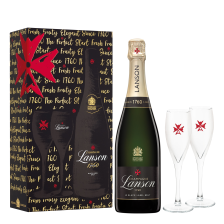 Buy & Send Lanson Black Label 75cl and 2 Flutes Pack