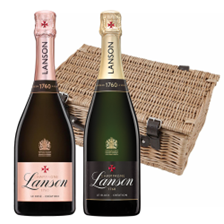 Buy & Send Lanson La Black Brut & Lanson La Rose Twin Hamper (2x75cl)