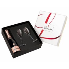 Buy & Send Lanson Le Rose Champagne & Branded Flutes Gift set