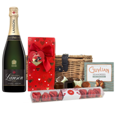 Buy & Send Lanson Le Black Creation Brut Champagne 75cl And Chocolate Love You Hamper