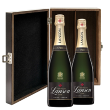 Buy & Send Lanson Le Black Creation Brut Champagne 75cl Double Elm Wood Gift Boxed (2x75cl)