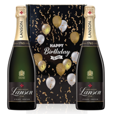 Buy & Send Lanson Le Black Creation Brut Champagne 75cl Happy Birthday Duo Gift Box (2x75cl)