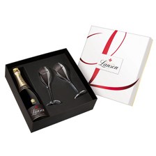 Buy & Send Lanson Le Black Label 75cl Champagne & Branded Flutes Gift set
