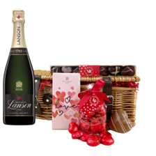 Buy & Send Lanson Le Black Label Brut 75cl Champagne And Chocolate Valentines Hamper