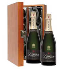 Buy & Send Lanson Le Black Label Brut 75cl Champagne Double Luxury Gift Boxed Champagne (2x75cl)