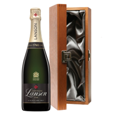 Buy & Send Lanson Le Black Label Brut 75cl Champagne in Luxury Gift Box