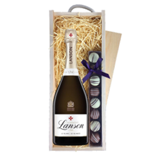 Buy & Send Lanson Le Blanc de Blancs Champagne 75cl & Truffles, Wooden Box