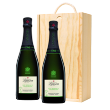 Buy & Send Lanson Le Green Label Organic Champagne 75cl Two Bottle Wooden Gift Boxed (2x75cl)