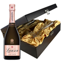 Buy & Send Lanson Le Rose Creation Champagne 75cl And Flutes In Luxury Presentation Box
