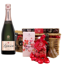 Buy & Send Lanson Le Rose Label Champagne 75cl And Chocolate Valentines Hamper