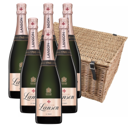 Buy & Send Lanson Le Rose Label Champagne 75cl Case of 6 Hamper