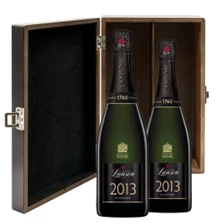 Buy & Send Lanson Le Vintage 2013 Champagne 75cl Double Elm Wood Gift Boxed (2x75cl)