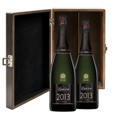 Buy & Send Lanson Le Vintage 2013 Champagne 75cl Double Elm Wood Gift Boxed (2x75cl)