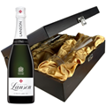 Buy & Send Lanson Le White Label Sec Champagne 75cl And Flutes In Luxury Presentation Box