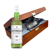 Buy & Send Laphroaig 10 Year Old Single Malt Whisky In Luxury Box With Royal Scot Glass