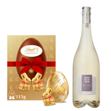 Buy & Send Las Perdices Logia Blanc de Malbec 75cl White Wine and Lindt Lindor Gold Bunny & Milk Chocolate Easter Egg 115G