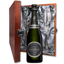 Buy & Send Laurent Perrier Brut Millesime Vintage 2012  75cl And Flutes In Luxury Presentation Box