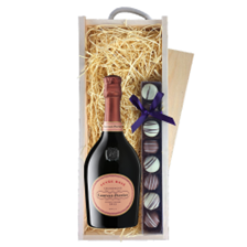 Buy & Send Laurent Perrier Cuvee Rose Champagne 75cl & Truffles, Wooden Box