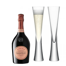 Buy & Send Laurent Perrier Cuvee Rose Champagne 75cl with LSA Moya Flutes