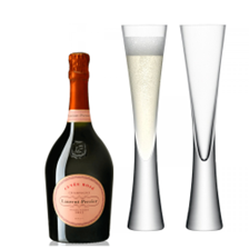 Buy & Send Laurent Perrier Cuvee Rose Champagne 75cl with LSA Moya Flutes