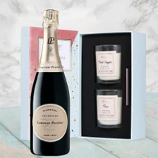 Buy & Send Laurent Perrier Demi-Sec NV 75cl With Love Body & Earth 2 Scented Candle Gift Box