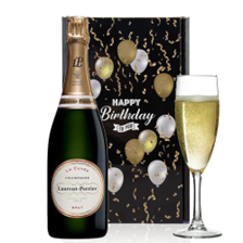 Buy & Send Laurent Perrier La Cuvee Champagne 75cl And Flute Happy Birthday Gift Box