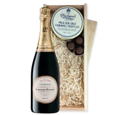 Buy & Send Laurent Perrier La Cuvee Champagne 75cl And Milk Sea Salt Charbonnel Chocolates Box