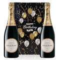 Buy & Send Laurent Perrier La Cuvee Champagne 75cl Happy Birthday Duo Gift Box (2x75cl)
