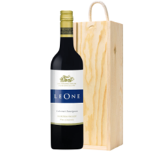 Buy & Send Leone Cabernet Sauvignon 75cl Red Wine in Wooden Sliding lid Gift Box