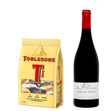 Buy & Send Les Violettes Cotes du Rhone 75cl Red Wine With Toblerone Tinys 248g