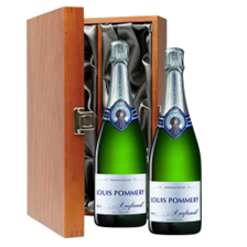 Buy & Send Louis Pommery Brut English Sparkling75cl Double Luxury Gift Boxed Champagne (2x75cl)