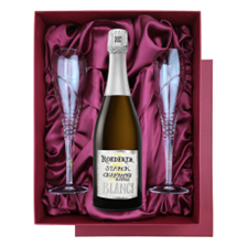 Buy & Send Louis Roederer Brut Nature Champagne 75cl in Red Luxury Presentation Set With Flutes