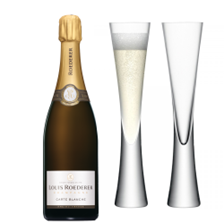 Buy & Send Louis Roederer Carte Blanche (Demi-Sec) with LSA Moya Flutes