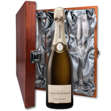Buy & Send Louis Roederer Collection 242 Champagne 75cl And Flutes In Luxury Presentation Box