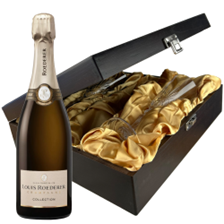 Buy & Send Louis Roederer Collection 245 Champagne 75cl And Flutes In Luxury Presentation Box