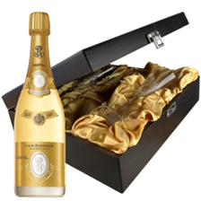 Buy & Send Louis Roederer Cristal Cuvee Prestige 2015 Brut 75cl And Flutes In Luxury Presentation Box