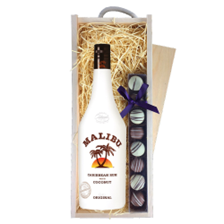 Buy & Send Malibu Caribbean Rum & Truffles, Wooden Box