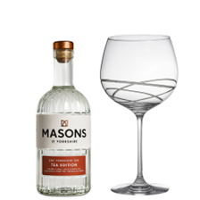 Buy & Send Masons of Yorkshire Tea Edition Gin 70cl And Single Gin and Tonic Skye Copa Glass
