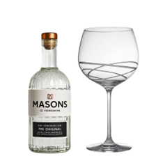 Buy & Send Masons of Yorkshire The Original Gin 70cl And Single Gin and Tonic Skye Copa Glass