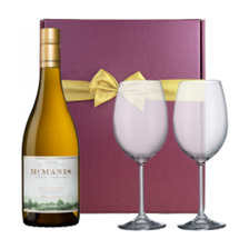 Buy & Send McManis Chardonnay 75cl White Wine & Wine Glasses Gift Box